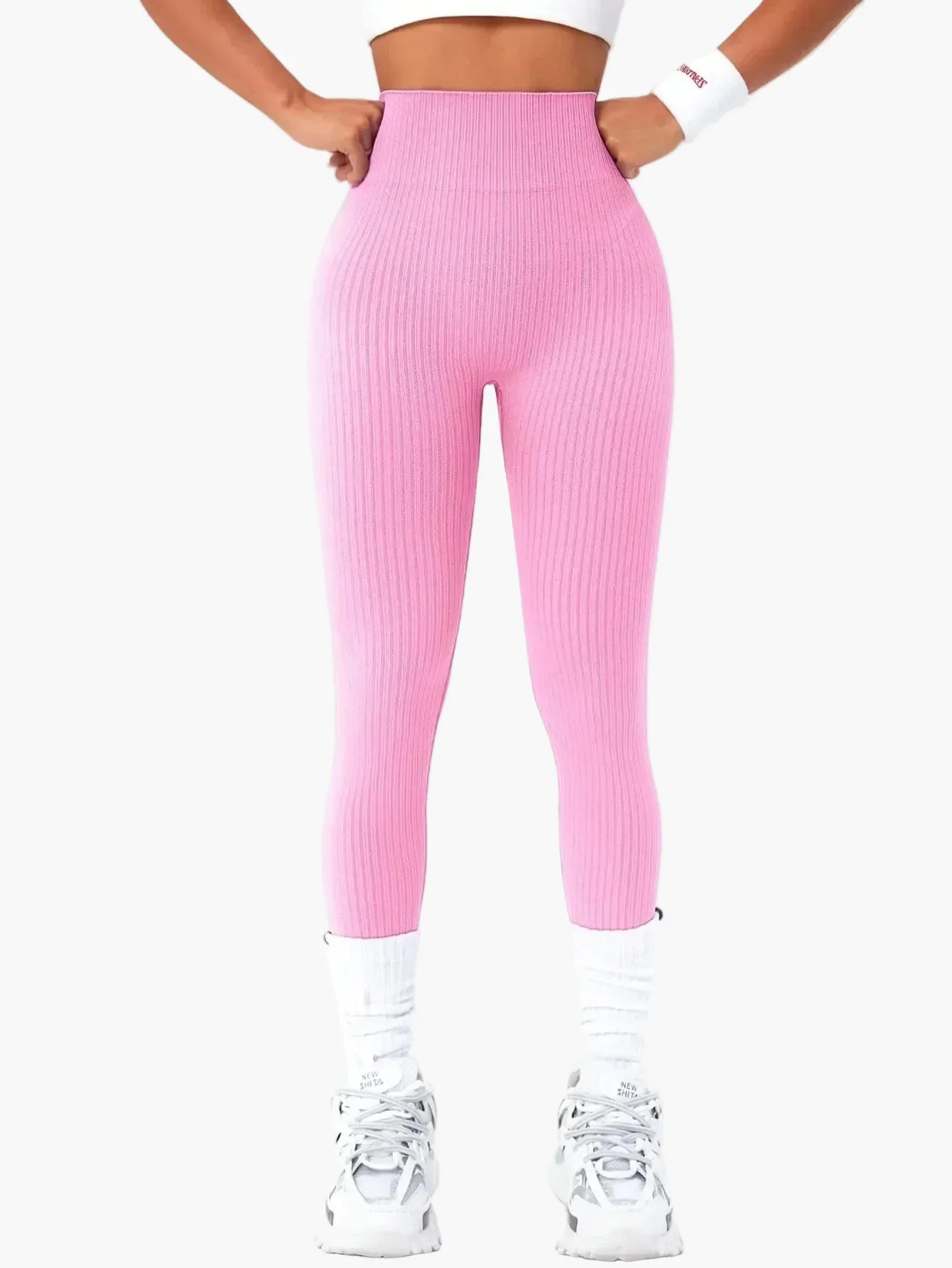 Damen Seamless Ribbed Leggings – Sportliche High Waist Yoga Fitness Hose - Image 19