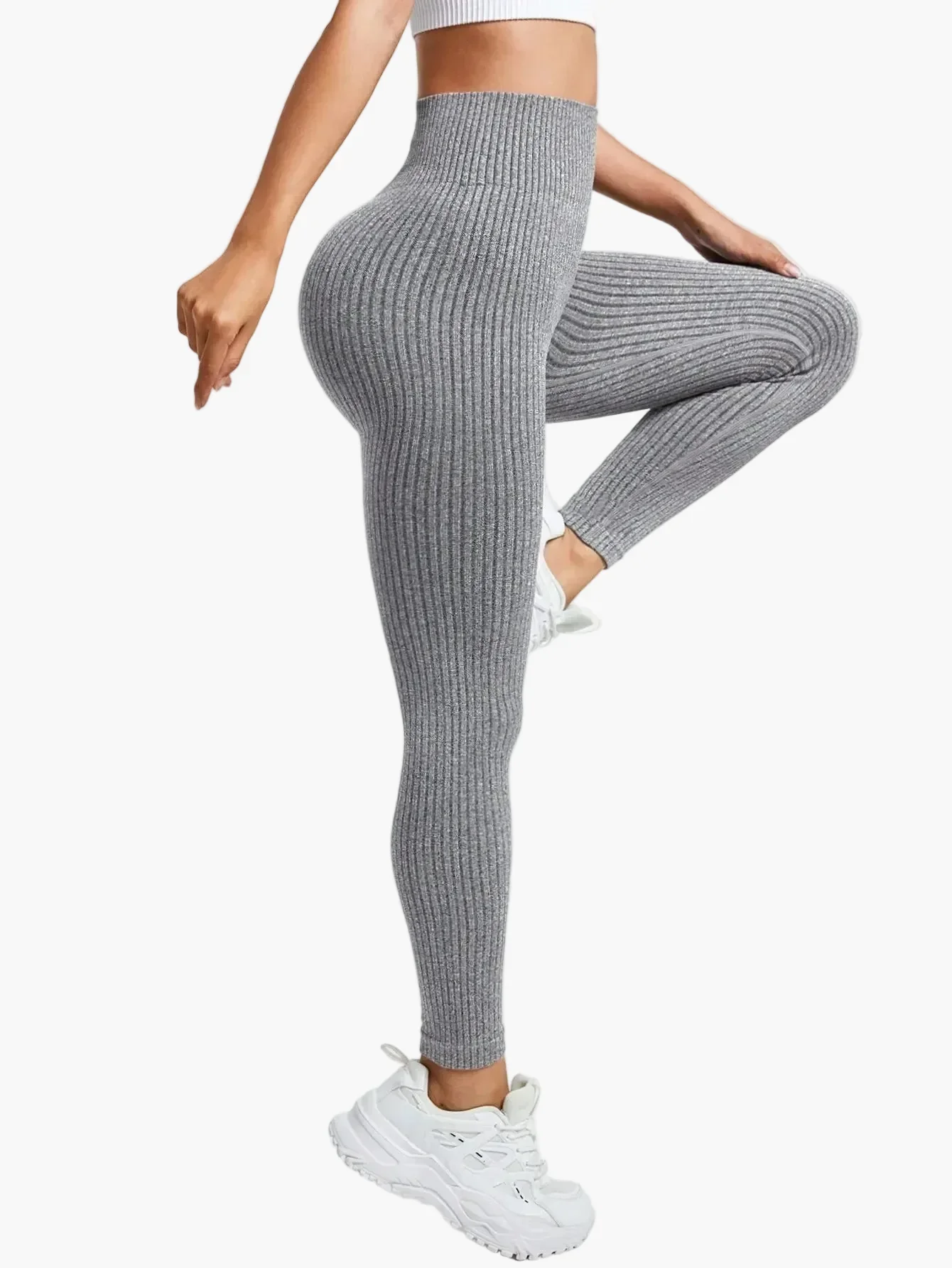 Damen Seamless Ribbed Leggings – Sportliche High Waist Yoga Fitness Hose - Image 27