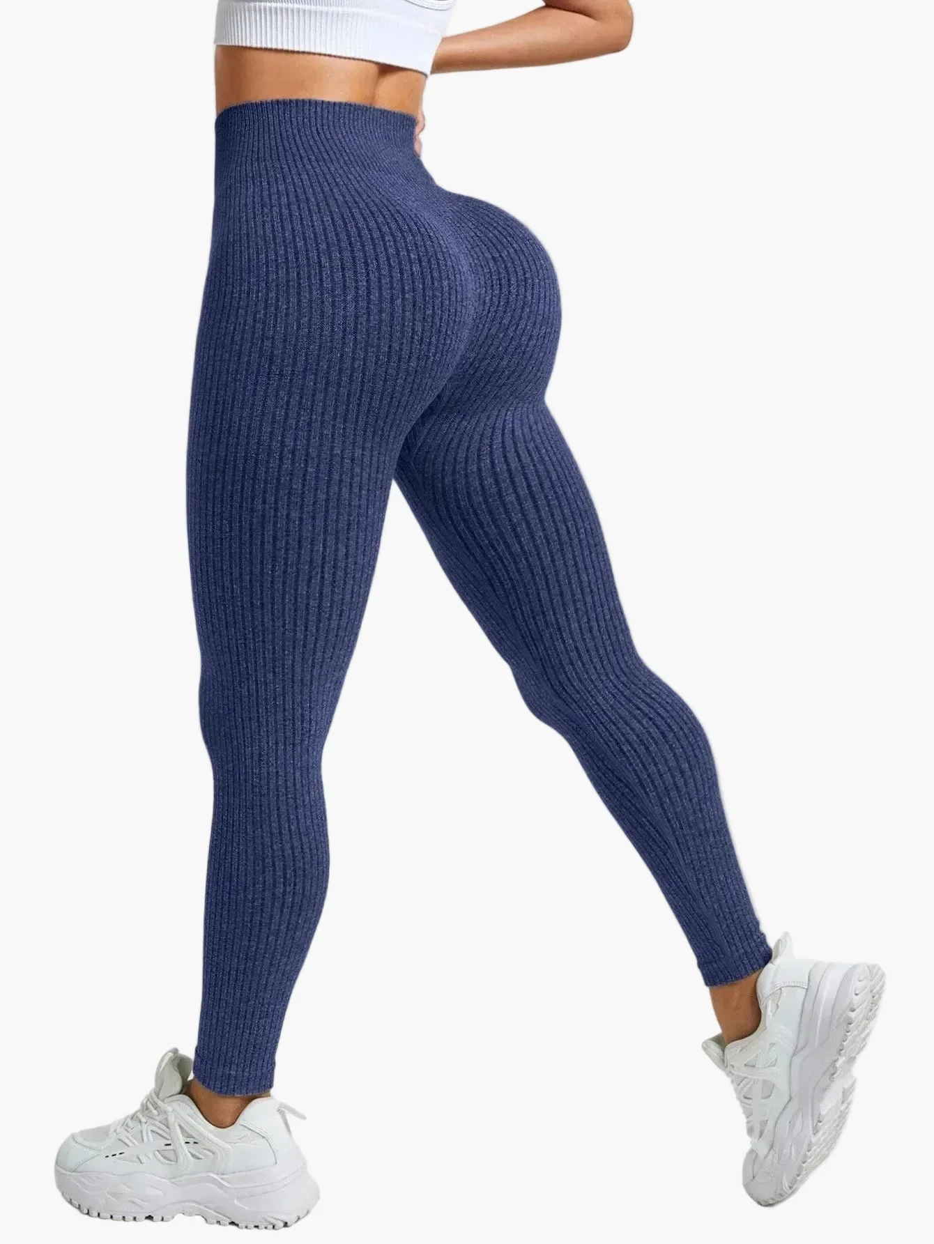 Damen Seamless Ribbed Leggings – Sportliche High Waist Yoga Fitness Hose - Image 28