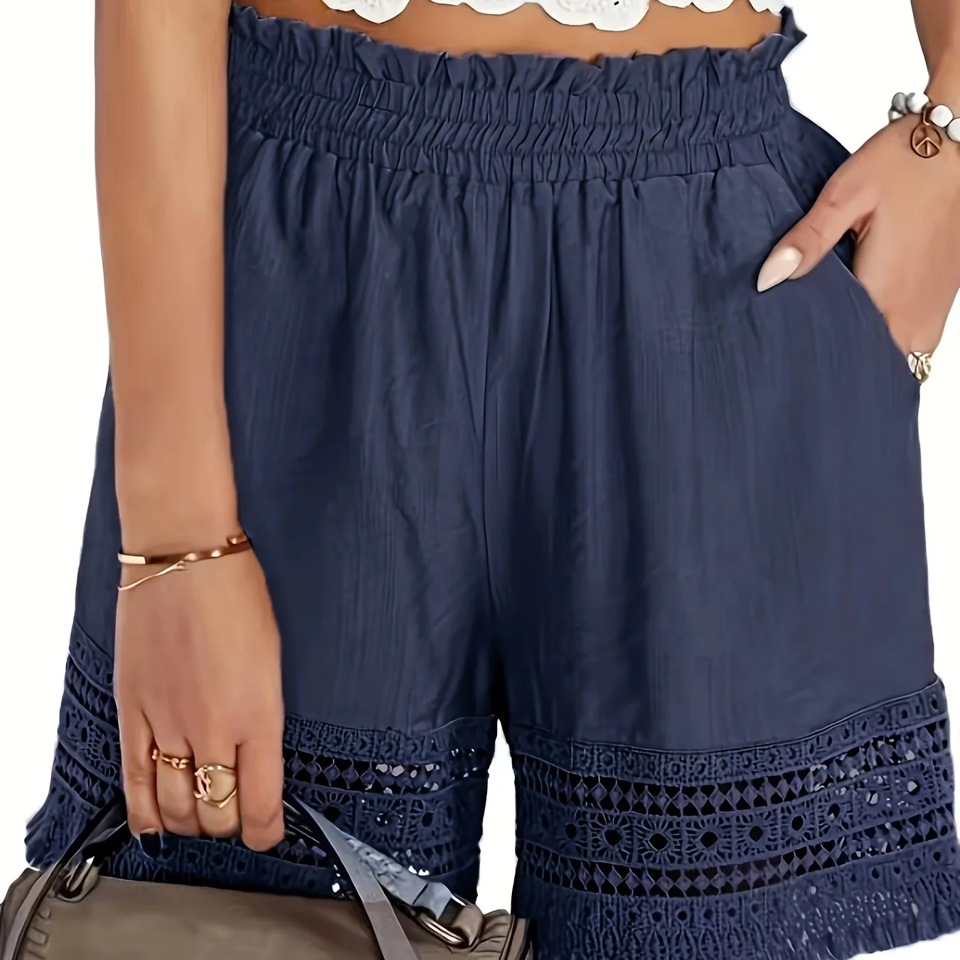 Damen Shorts im Boho-Stil mit Häkel-Details für Urlaub und Freizeit - Image 12