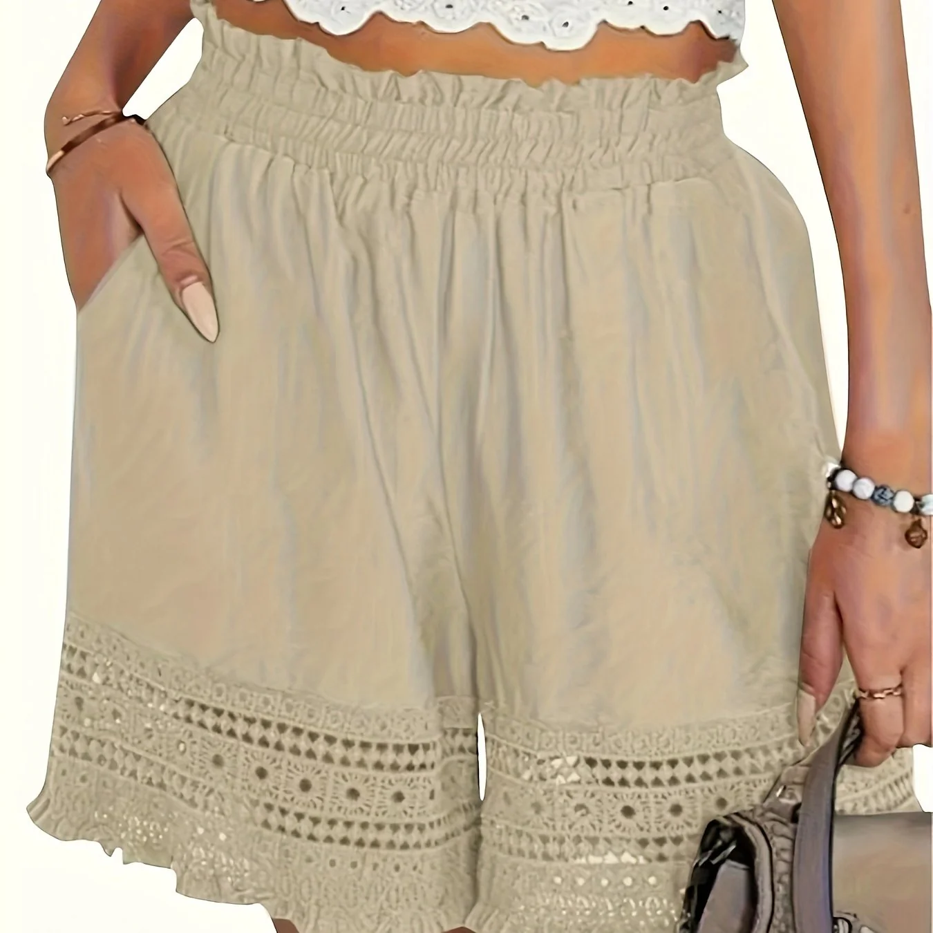 Damen Shorts im Boho-Stil mit Häkel-Details für Urlaub und Freizeit - Image 13