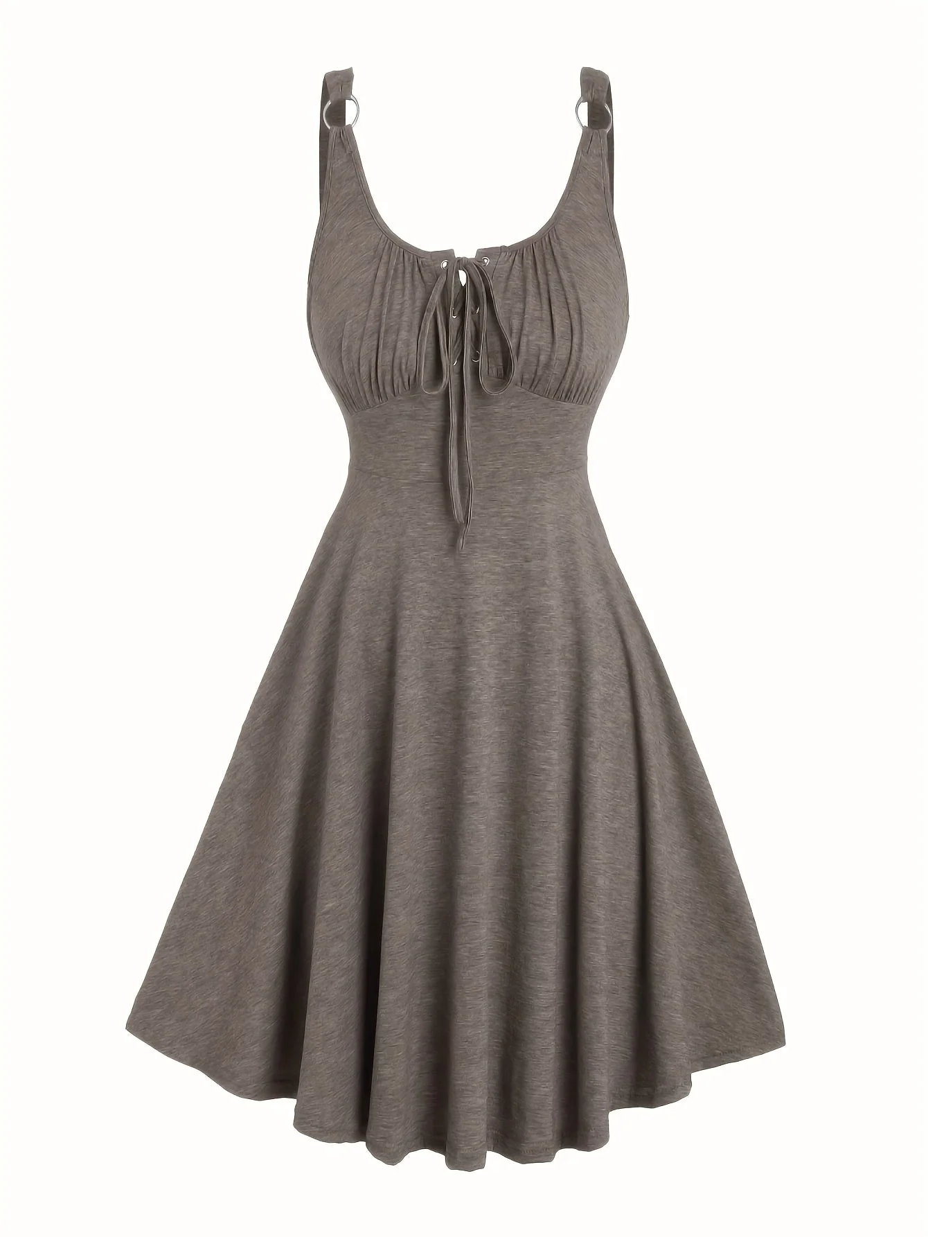 Damen Skaterkleid mit Schnürung – Freizeitkleid im Vintage-Stil für Alltag und Sommer - Image 3
