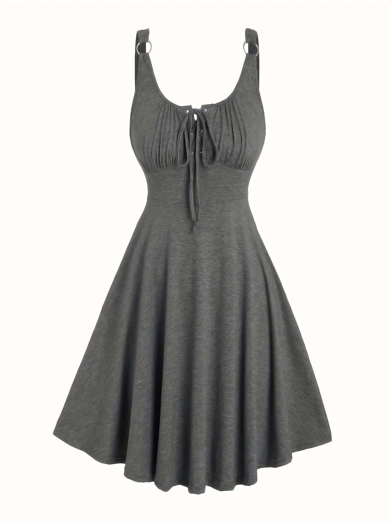 Damen Skaterkleid mit Schnürung – Freizeitkleid im Vintage-Stil für Alltag und Sommer - Image 4