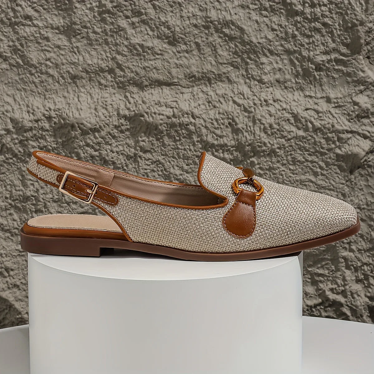 Damen-Slingback-Loafer mit Schnalle für Freizeit und Alltag
