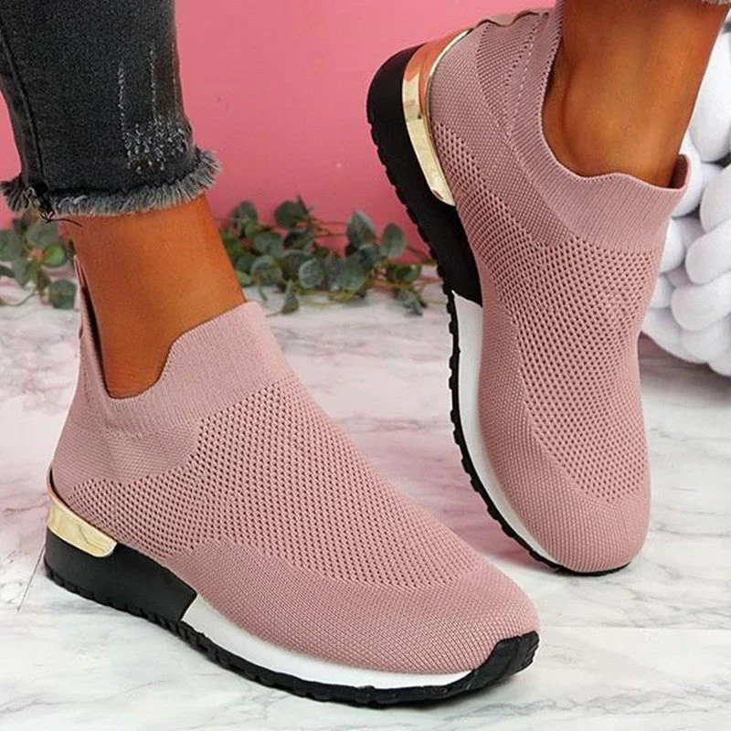 Damen Slip-On Freizeitsneaker für Sport und Alltag – Atmungsaktive Strickschuhe mit Komfortsohle - Image 3