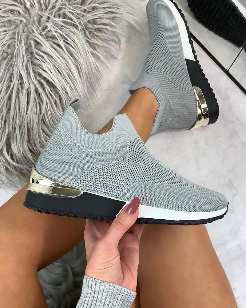 Damen Slip-On Freizeitsneaker für Sport und Alltag – Atmungsaktive Strickschuhe mit Komfortsohle - Image 4
