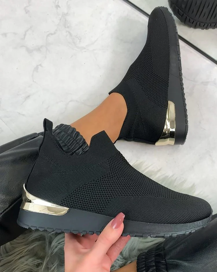 Damen Slip-On Freizeitsneaker für Sport und Alltag – Atmungsaktive Strickschuhe mit Komfortsohle - Image 8