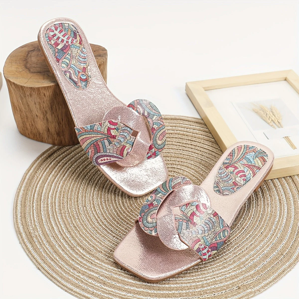 Damen Slipper mit Paisley-Muster und modernem Design – Stilvolle Sommerschuhe für Alltag und Freizeit - Image 6