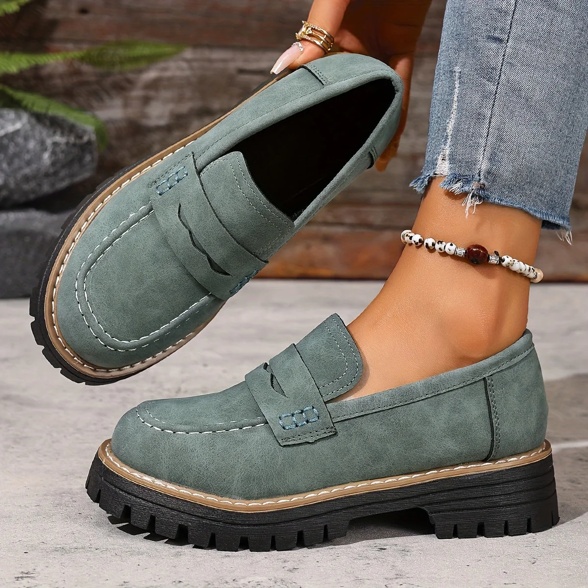 Damen Slipper mit Plateau – Modische Loafer für Alltag und Freizeit - Image 2