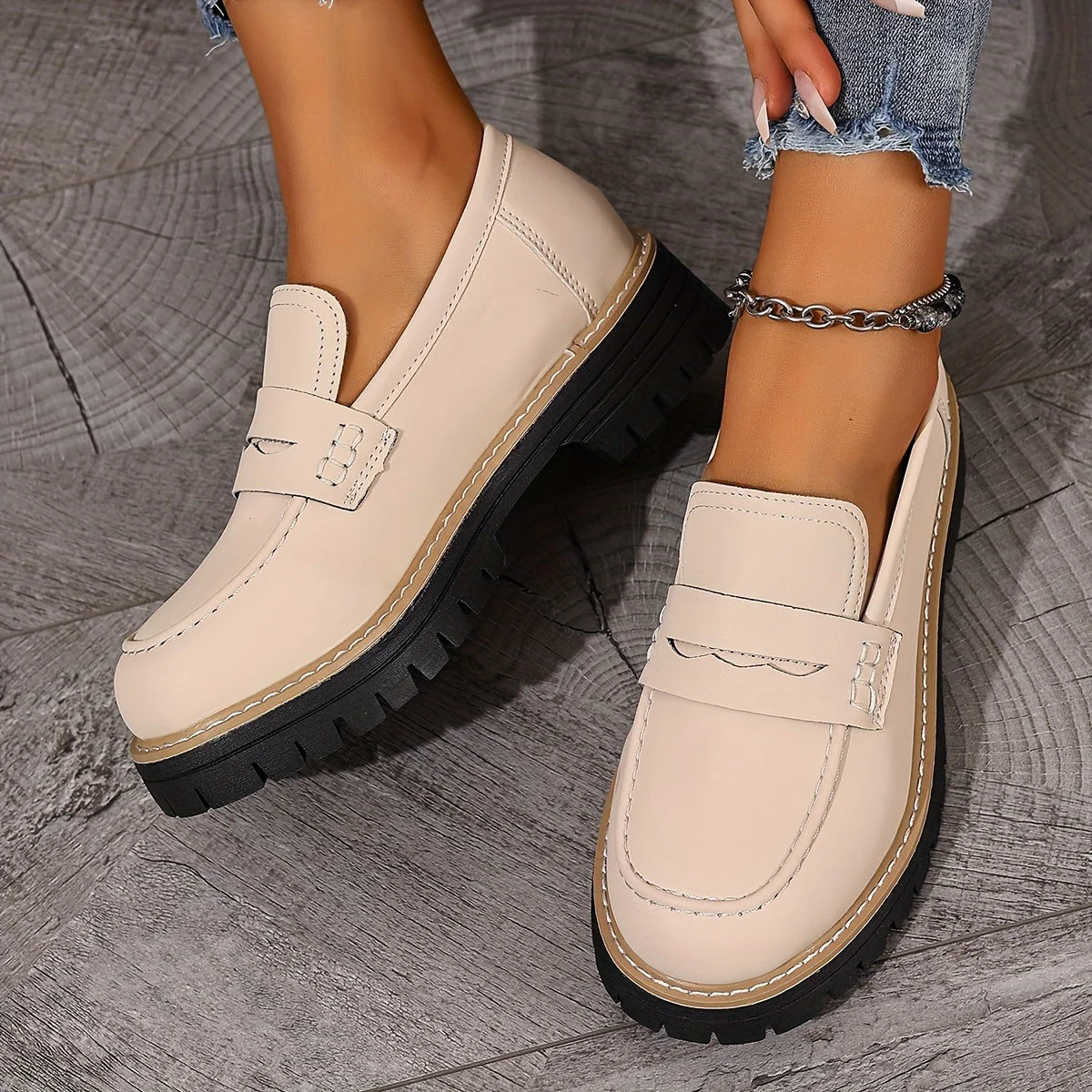 Damen Slipper mit Plateau – Modische Loafer für Alltag und Freizeit - Image 6