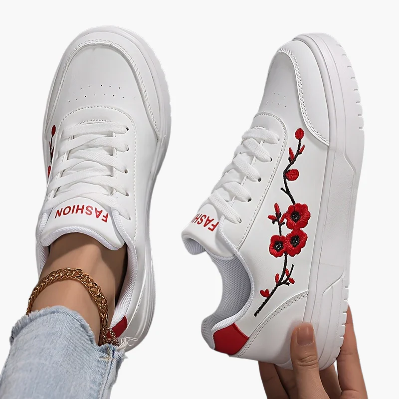 Damen Sneaker mit Blumenstickerei und modischem Freizeit-Look – Eleganter Alltagsschuh - Image 11
