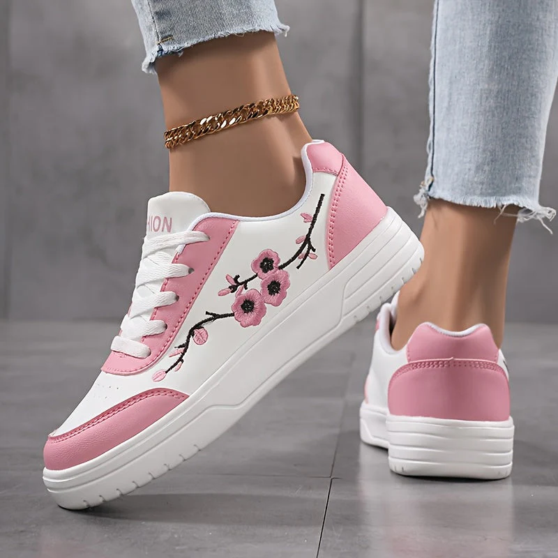 Damen Sneaker mit Blumenstickerei und modischem Freizeit-Look – Eleganter Alltagsschuh - Image 5