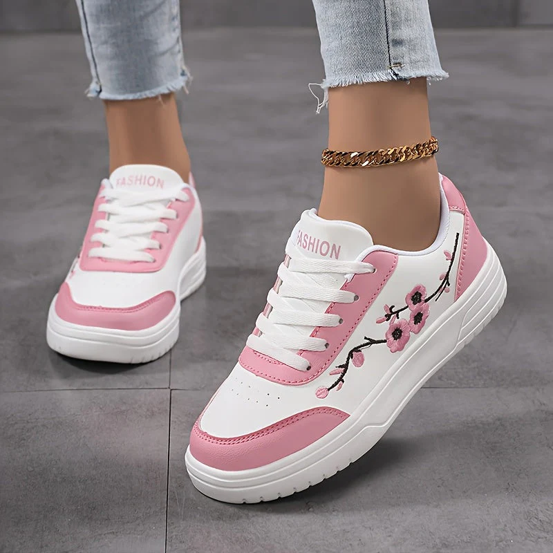 Damen Sneaker mit Blumenstickerei und modischem Freizeit-Look – Eleganter Alltagsschuh - Image 6
