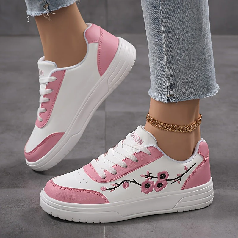 Damen Sneaker mit Blumenstickerei und modischem Freizeit-Look – Eleganter Alltagsschuh - Image 7