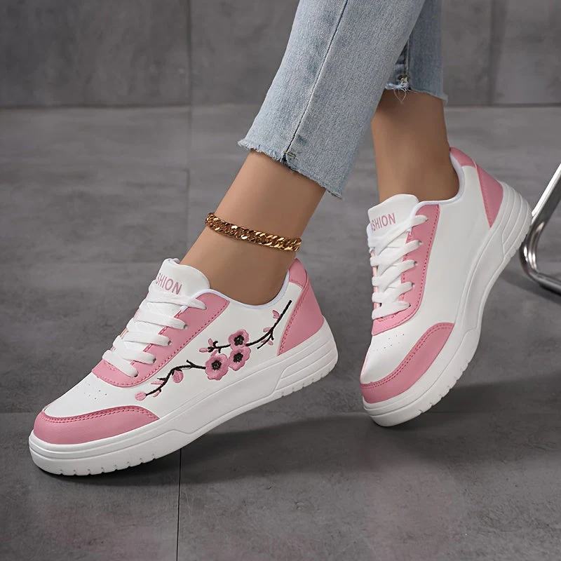 Damen Sneaker mit Blumenstickerei und modischem Freizeit-Look – Eleganter Alltagsschuh - Image 8