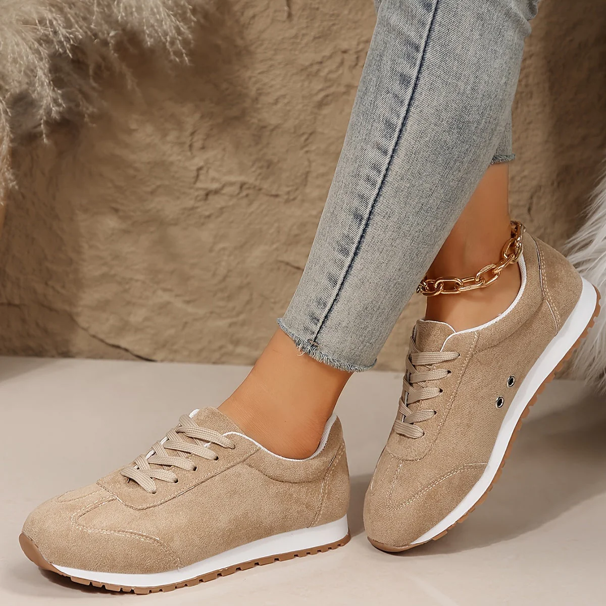 Damen Sneaker Freizeitmode mit Schnürung – Bequeme Alltagsschuhe für Frühling - Image 5