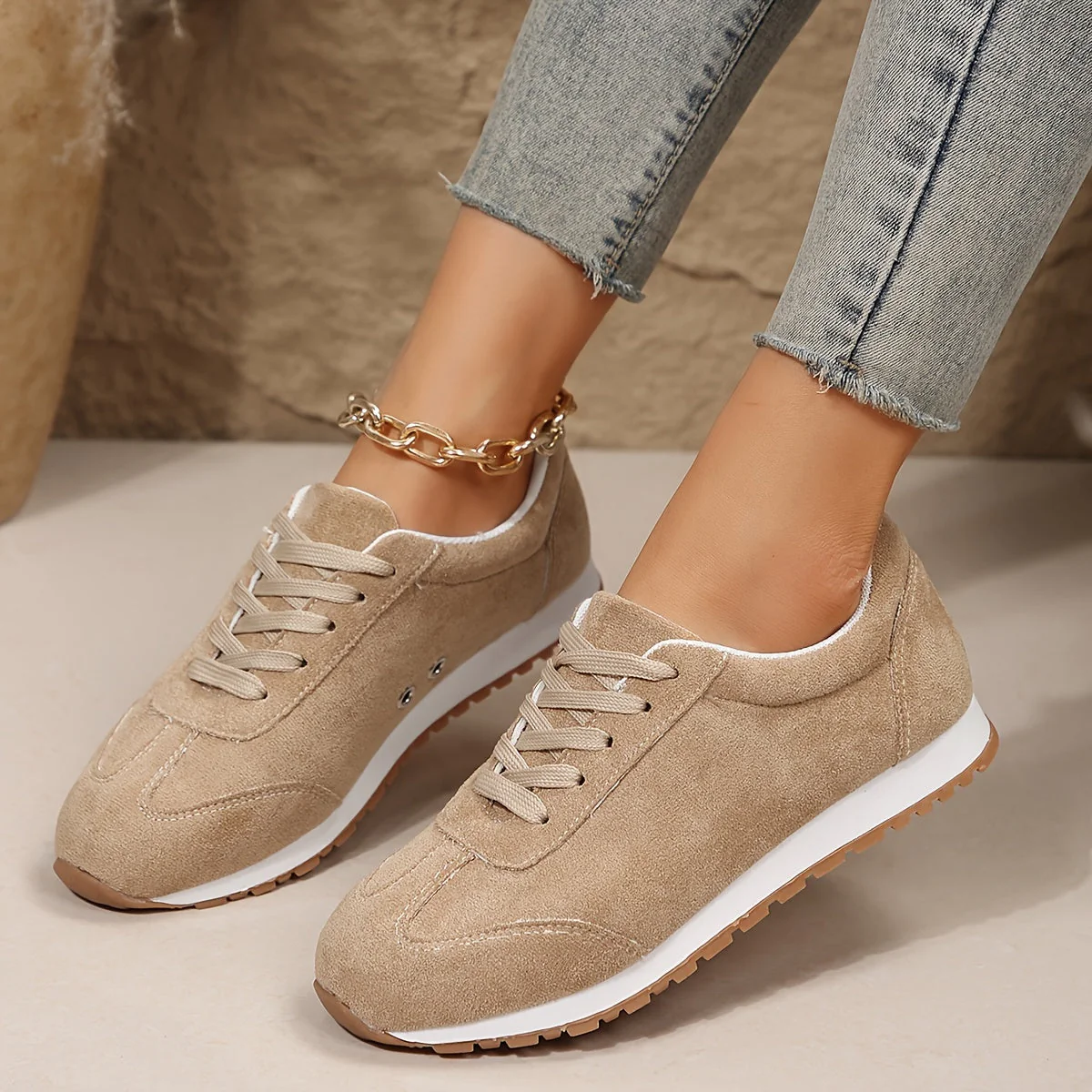 Damen Sneaker Freizeitmode mit Schnürung – Bequeme Alltagsschuhe für Frühling - Image 8