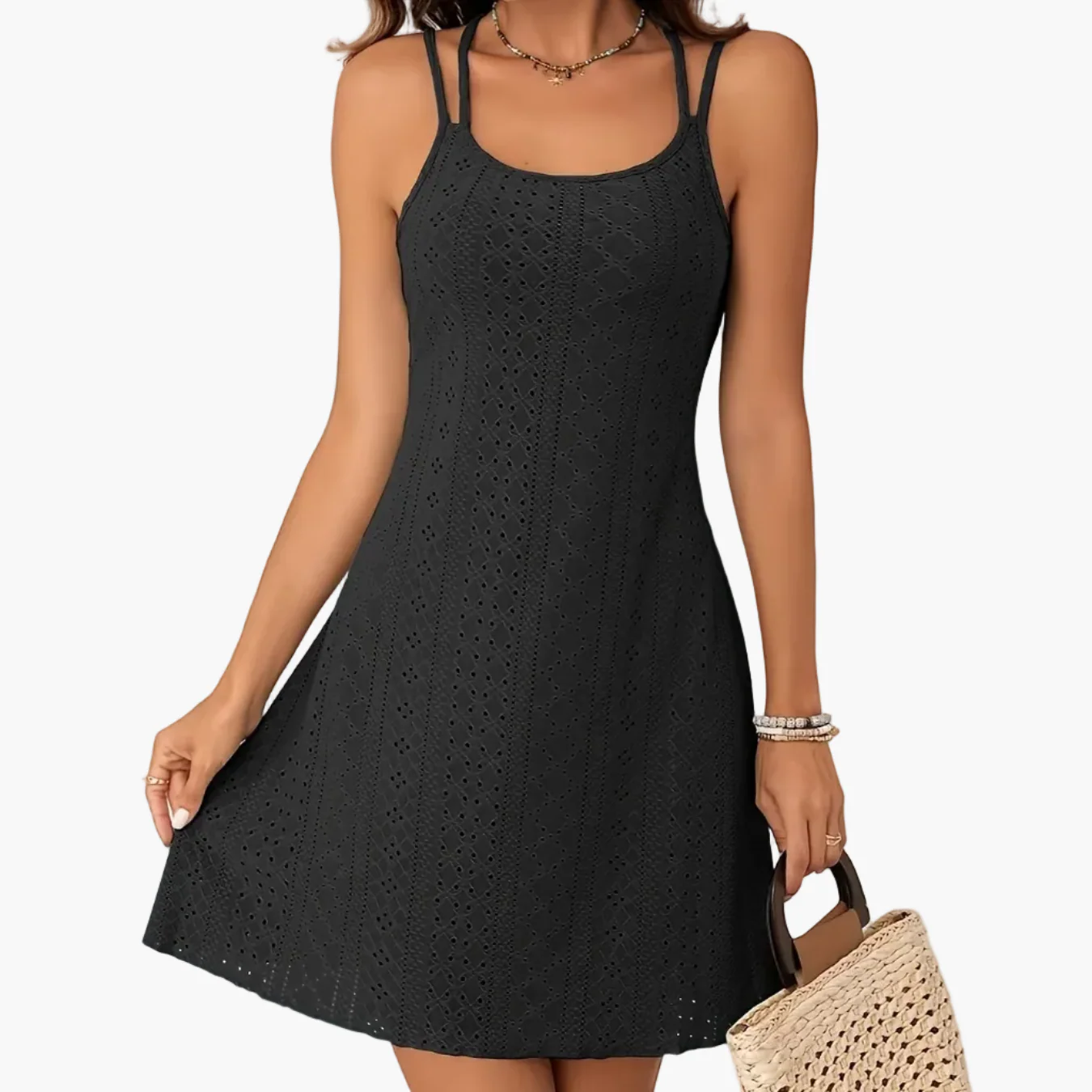 Damen Sommer A-Linien Minikleid mit Doppelträgern – Eleganter Freizeit-Look - Image 11