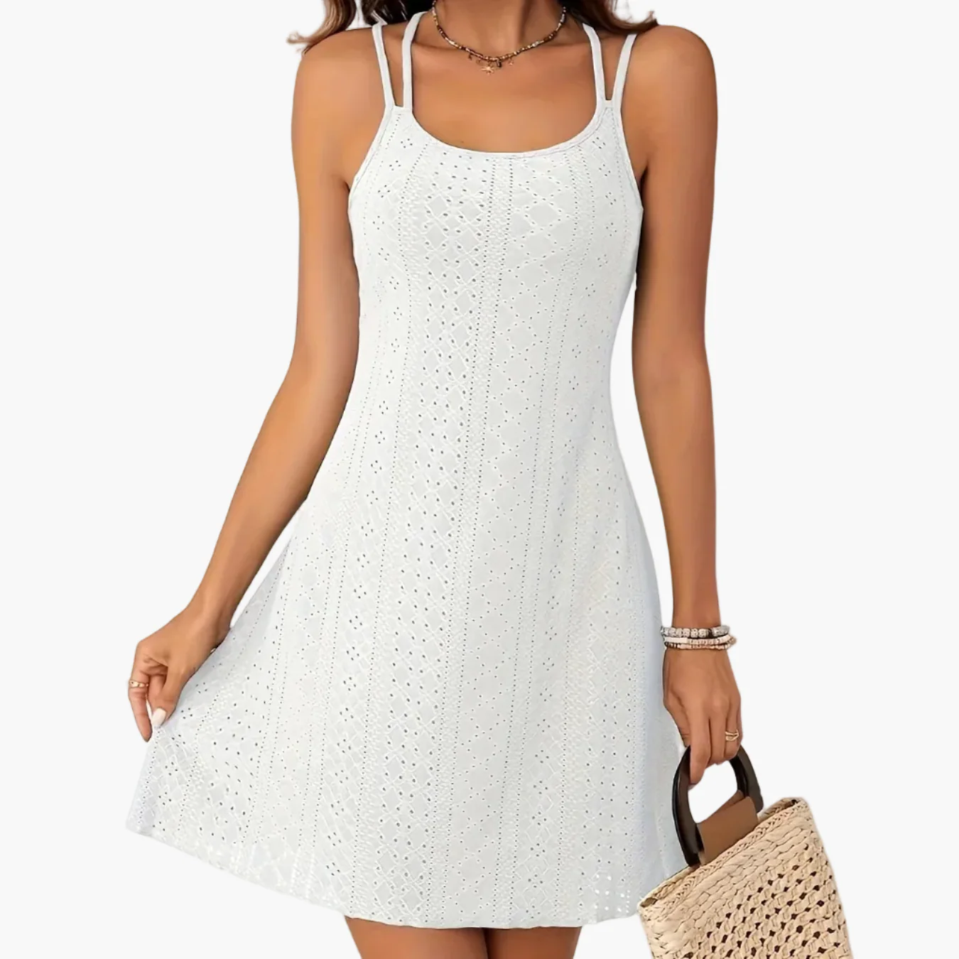 Damen Sommer A-Linien Minikleid mit Doppelträgern – Eleganter Freizeit-Look - Image 12