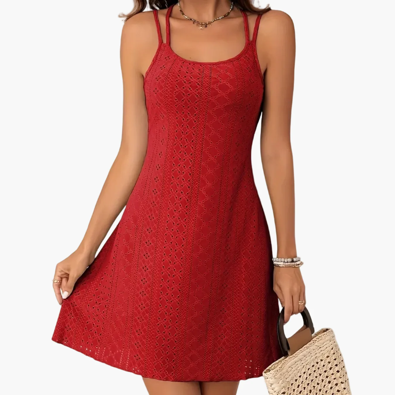 Damen Sommer A-Linien Minikleid mit Doppelträgern – Eleganter Freizeit-Look - Image 13