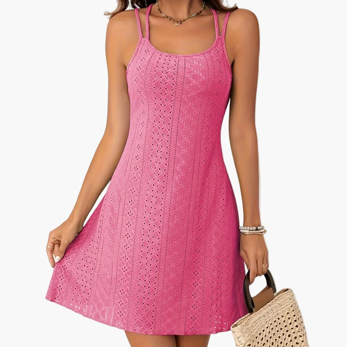 Damen Sommer A-Linien Minikleid mit Doppelträgern – Eleganter Freizeit-Look - Image 16