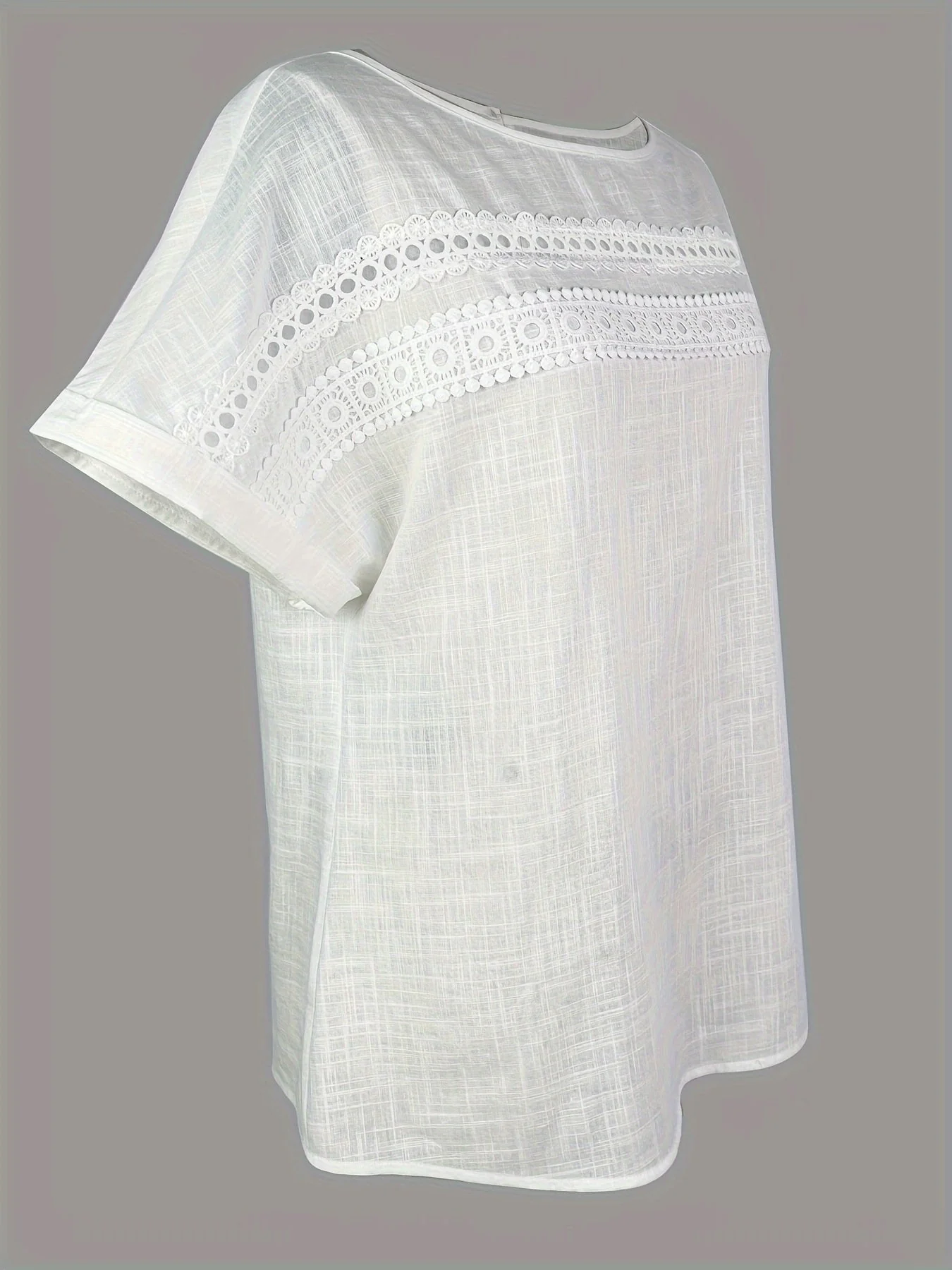 Damen Sommer Bluse Elegant mit Spitzen-Details und Kurzarm – Perfektes Oberteil für Alltag und Urlaub - Image 5