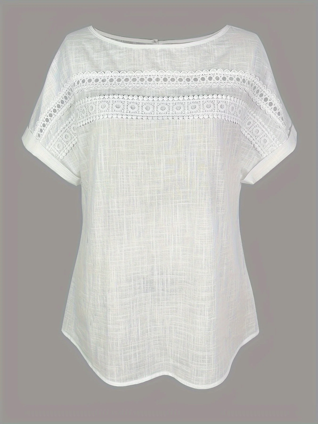 Damen Sommer Bluse Elegant mit Spitzen-Details und Kurzarm – Perfektes Oberteil für Alltag und Urlaub - Image 7