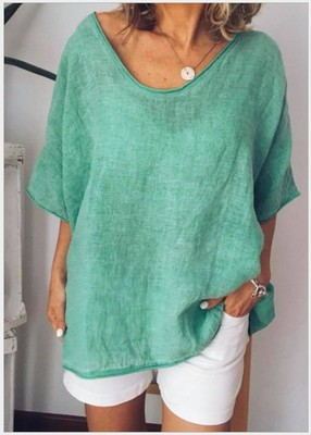Damen Sommer bluse Locker Casual Oberteil Freizeit - Image 6