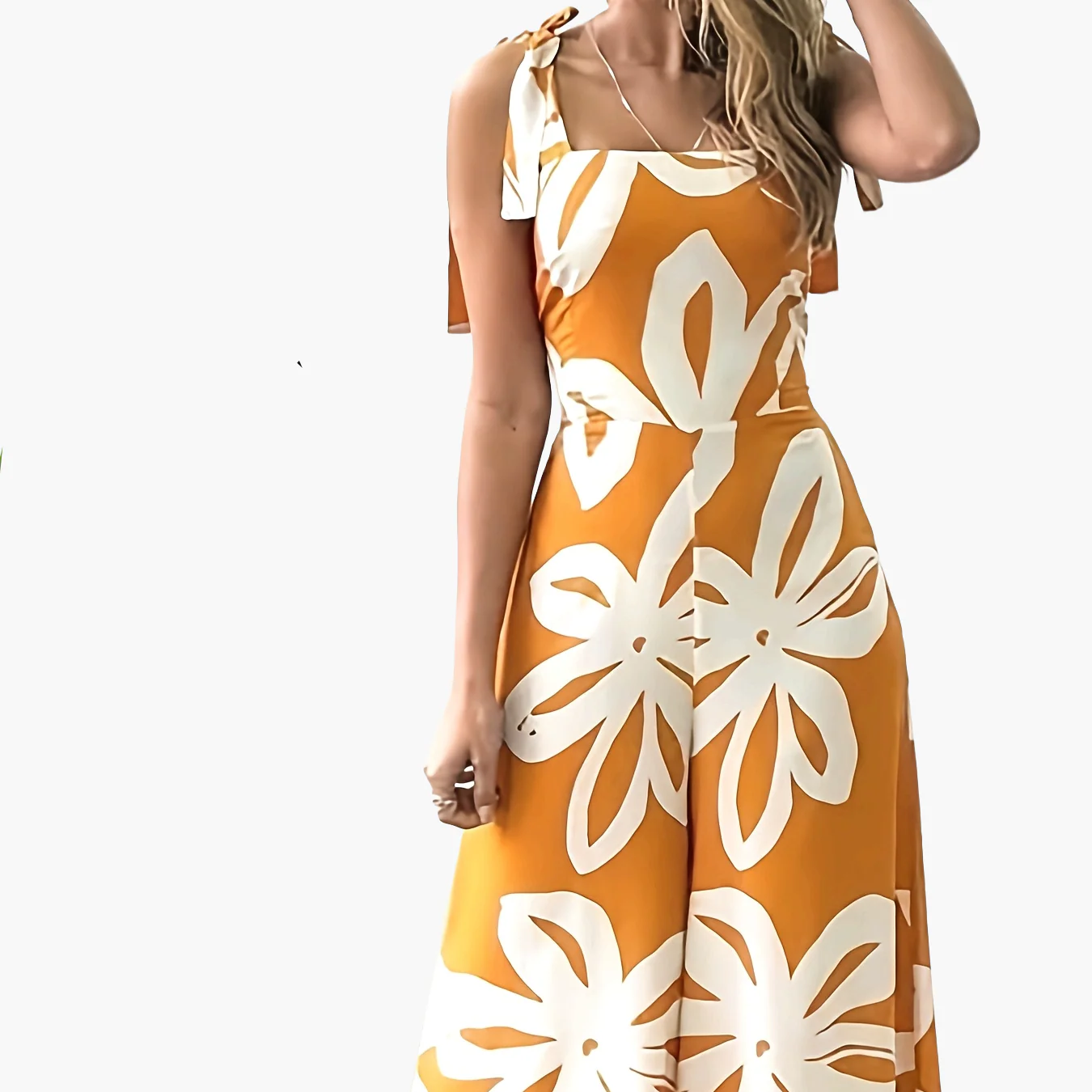 Damen Sommer Maxikleid Elegant mit Blumenmuster und Schleifen-Trägern – Perfekt für Urlaub & Freizeit - Image 4