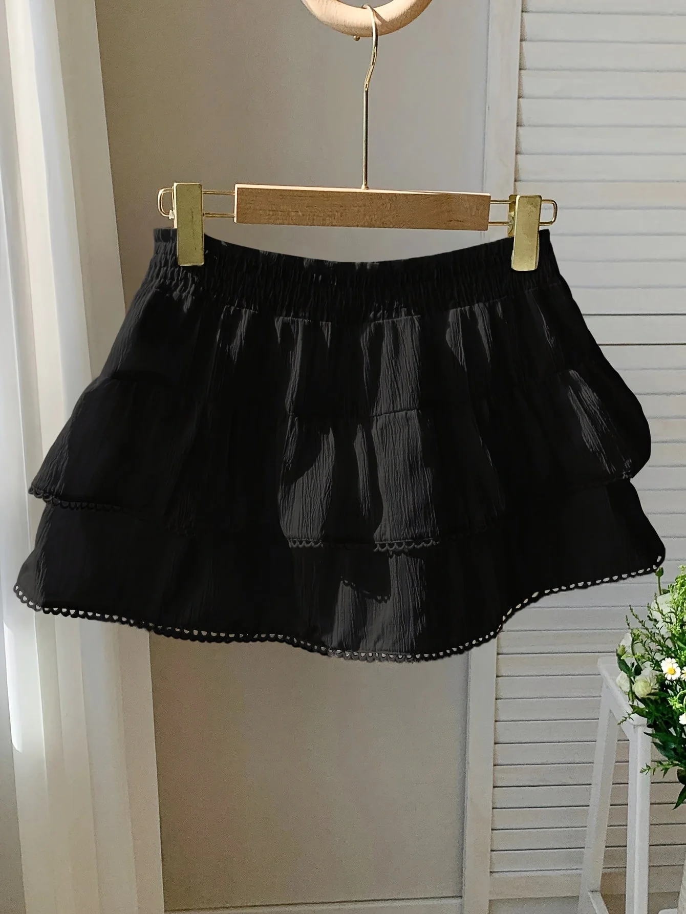 Damen Sommer Minirock mit Volants und elastischem Bund – Verspielter Boho-Stil für Freizeit und Urlaub - Image 5