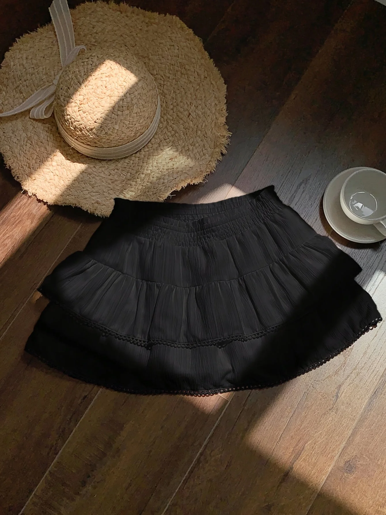 Damen Sommer Minirock mit Volants und elastischem Bund – Verspielter Boho-Stil für Freizeit und Urlaub - Image 8