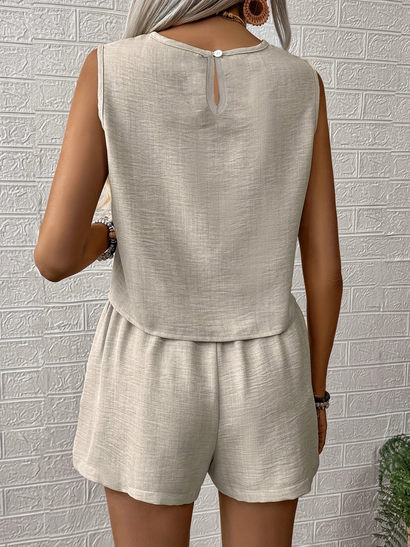 Damen Sommer Overall Set – Eleganter ärmelloser Jumpsuit mit Shorts, ideal für Freizeit & Urlaub - Image 5
