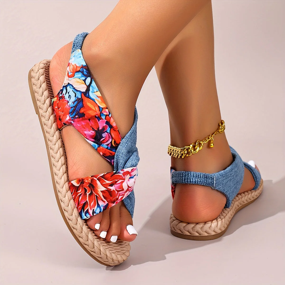 Damen Sommer-Sandalen mit Kreuzband und offener Zehenpartie – Modische Freizeitschuhe für Alltag und Urlaub - Image 6