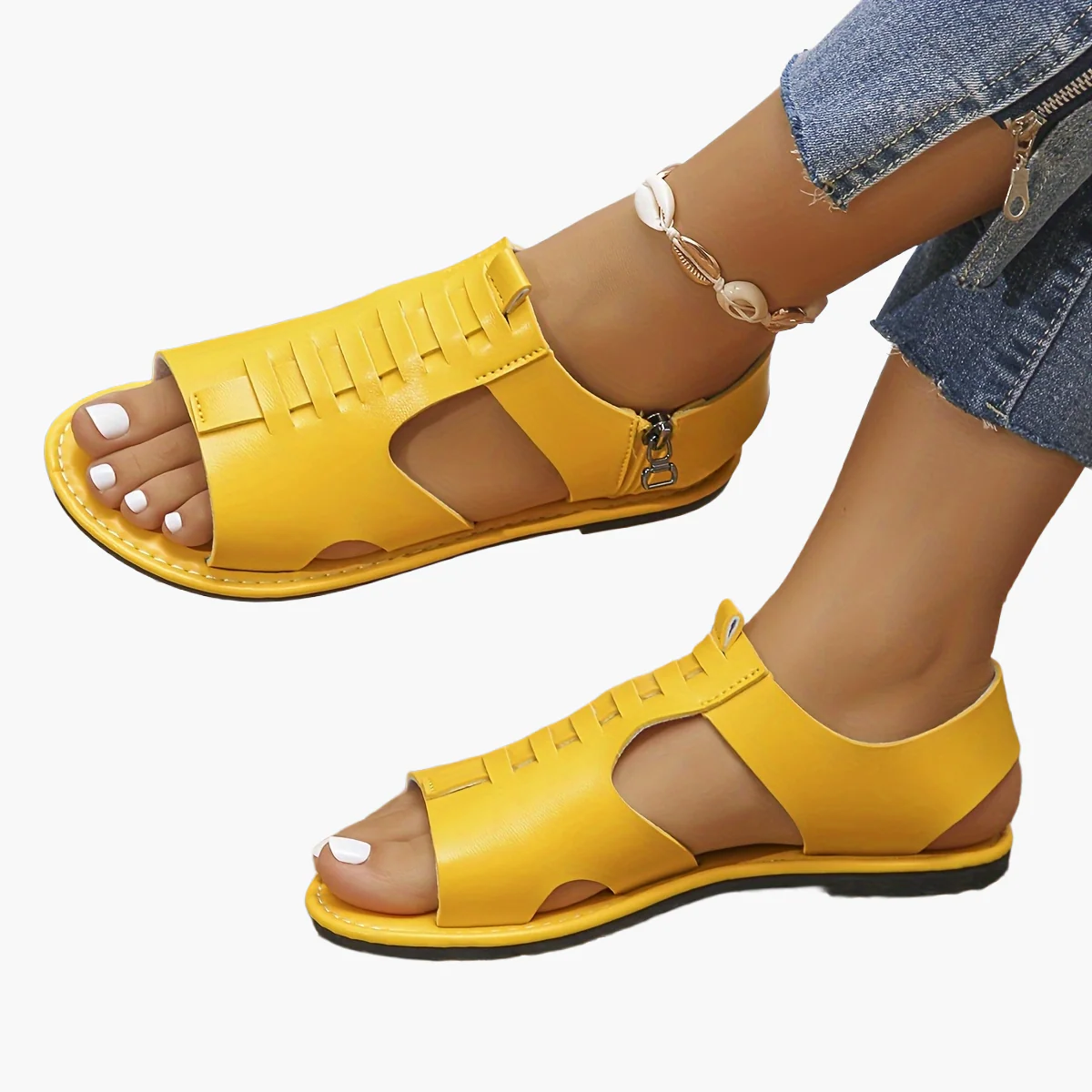 Damen Sommer-Sandalen mit Reißverschluss und offener Spitze – Stilvolle Freizeitschuhe für Alltag & Urlaub - Image 7