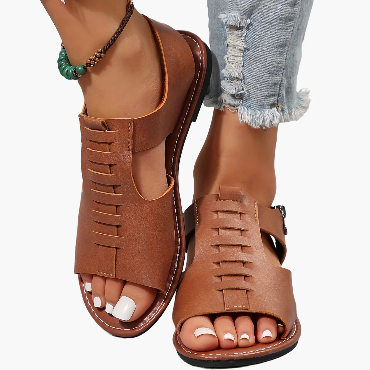 Damen Sommer-Sandalen mit Reißverschluss und offener Spitze – Stilvolle Freizeitschuhe für Alltag & Urlaub - Image 9