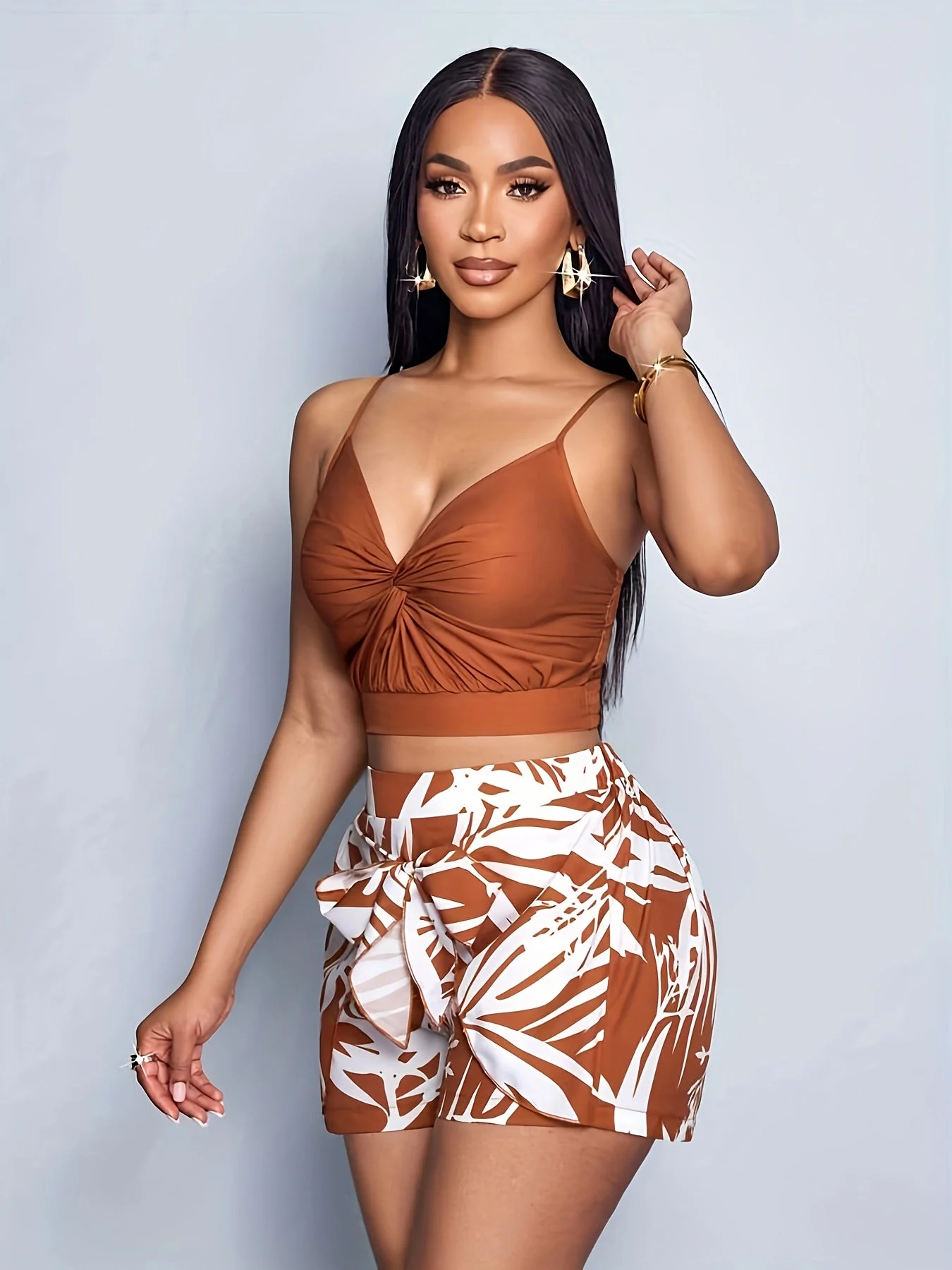 Damen Sommer Set – Modisches Crop Top und High-Waist Shorts für Urlaub und Freizeit - Image 5