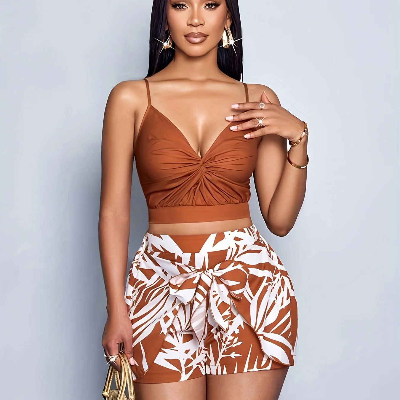 Damen Sommer Set – Modisches Crop Top und High-Waist Shorts für Urlaub und Freizeit - Image 7