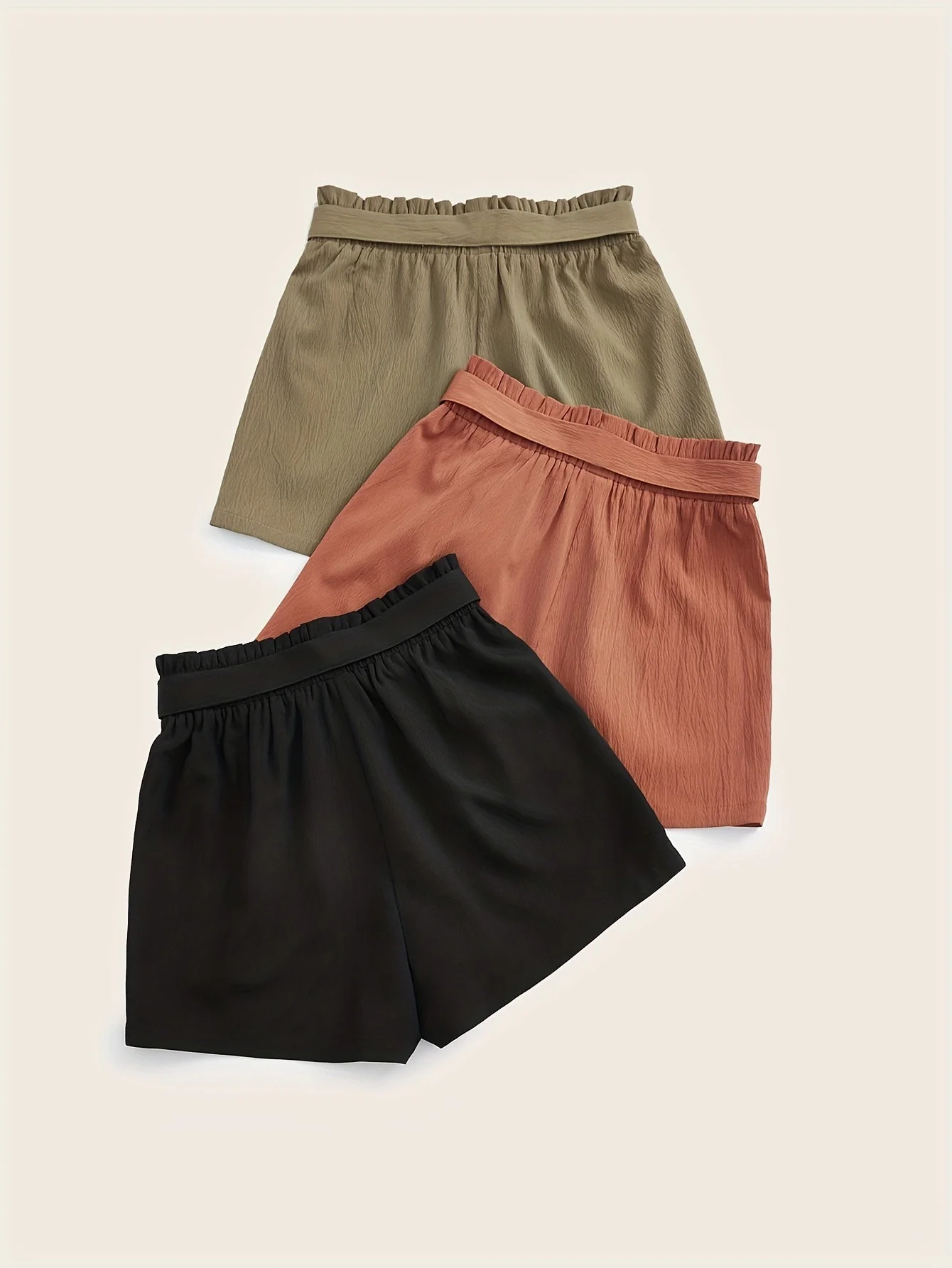 Damen Sommer Shorts mit Schleife – Lässige Strandshorts, 3er Pack, Elastischer Bund, Ideal für Urlaub und Freizeit - Image 3