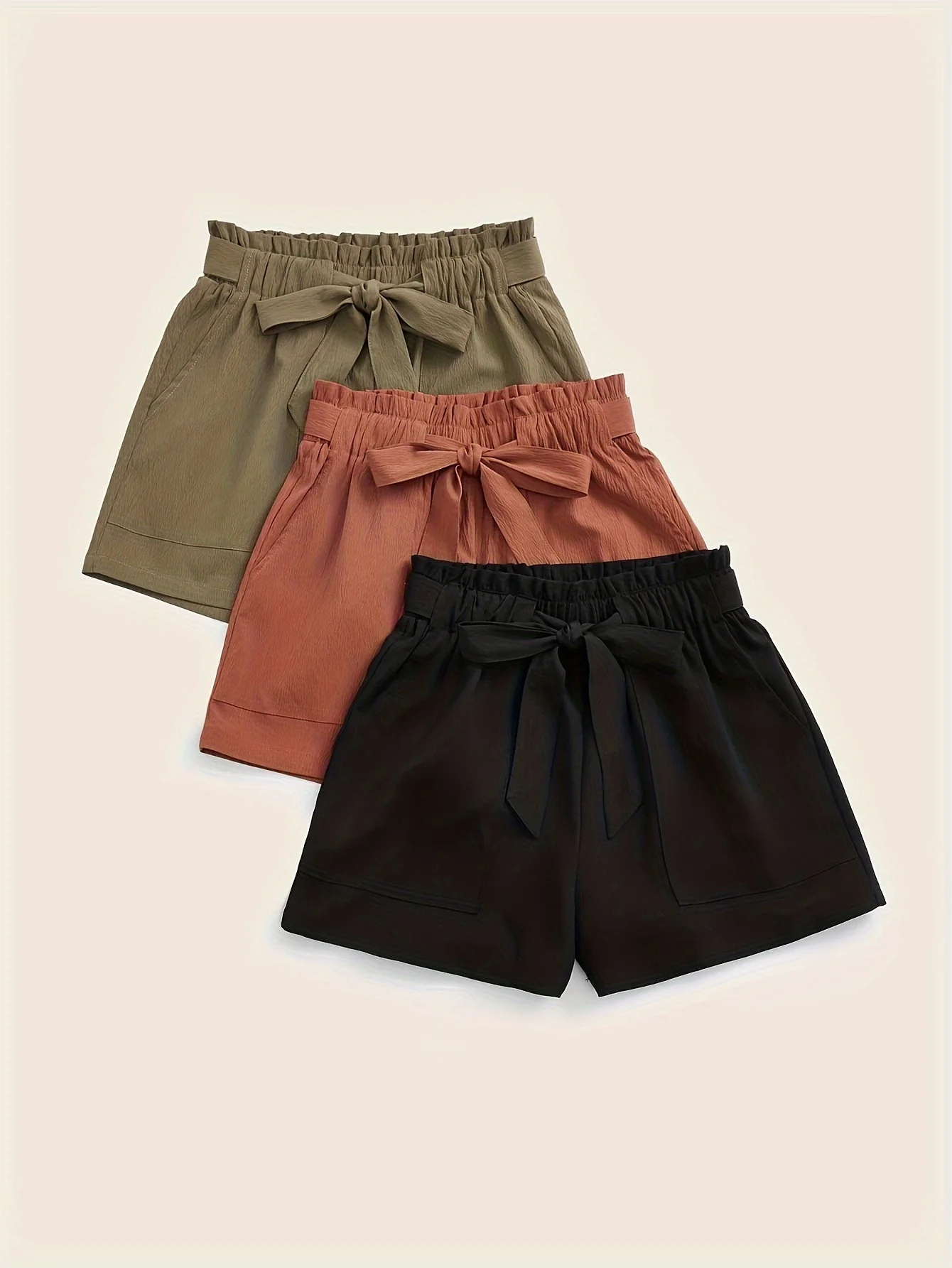 Damen Sommer Shorts mit Schleife – Lässige Strandshorts, 3er Pack, Elastischer Bund, Ideal für Urlaub und Freizeit - Image 5