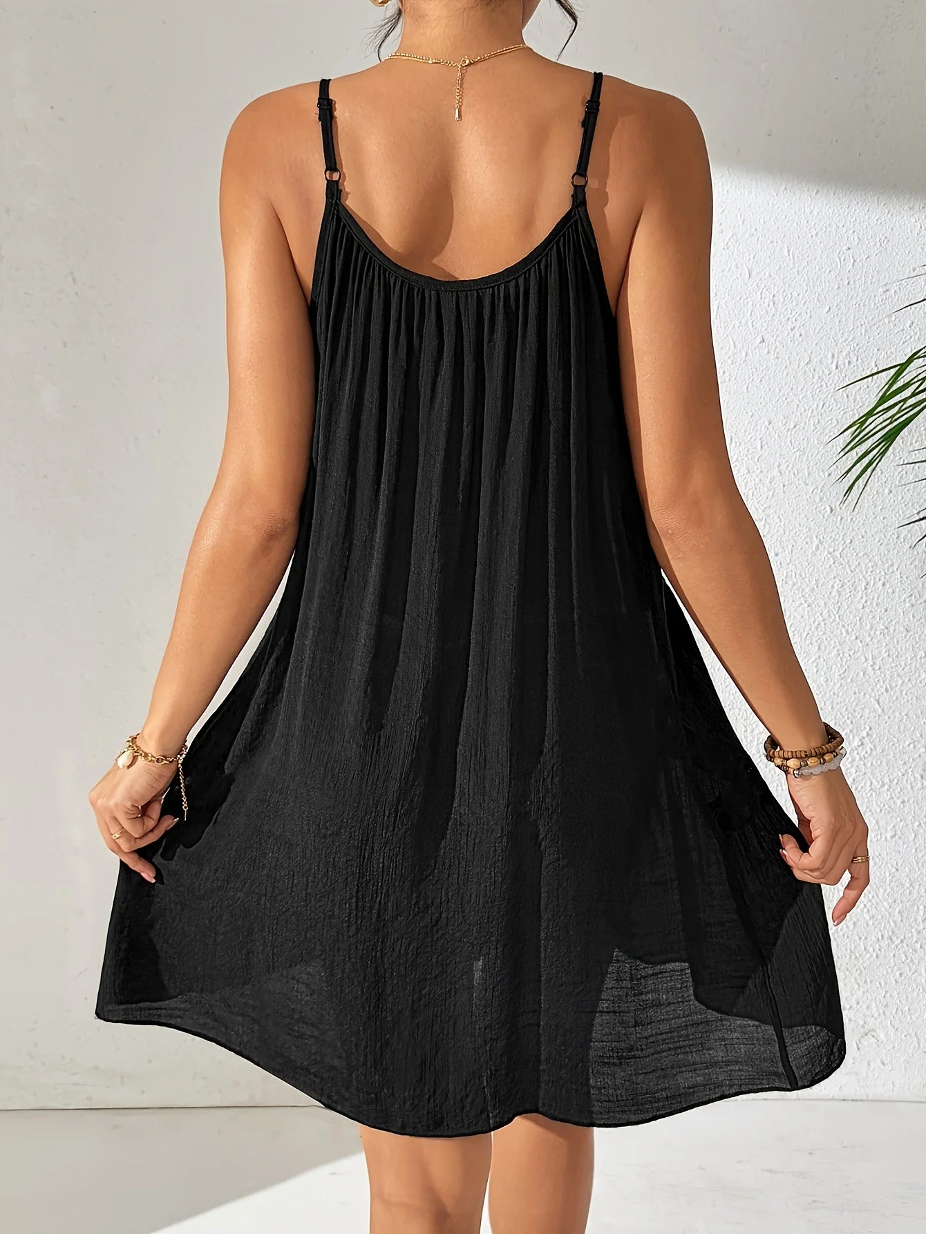 Damen Sommer Strandkleid mit Trägern und Spitzen-Details – Lässiger Freizeit Look - Image 7