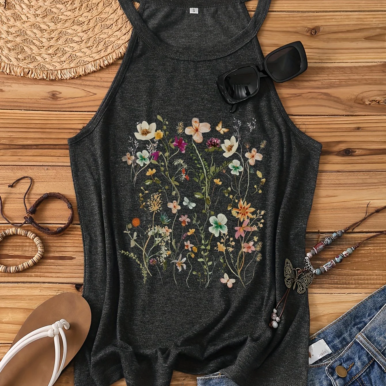 Damen Sommer Tanktop mit Blumenmuster – Freizeit Stil für Frühling und Sommer - Image 11
