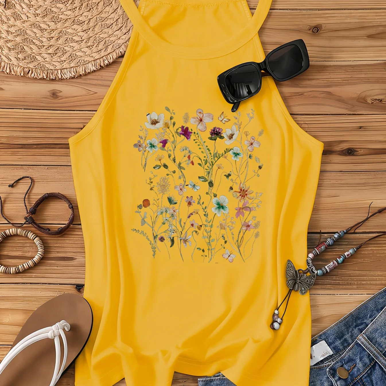 Damen Sommer Tanktop mit Blumenmuster – Freizeit Stil für Frühling und Sommer - Image 12