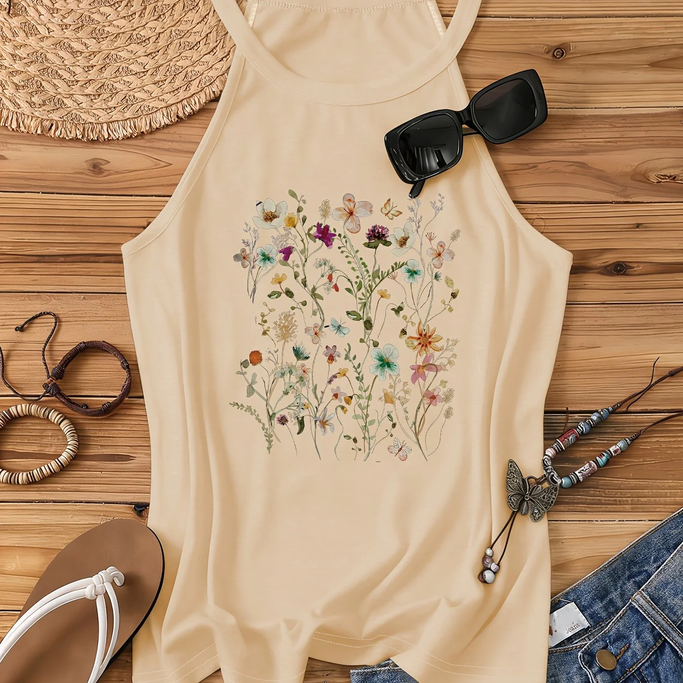 Damen Sommer Tanktop mit Blumenmuster – Freizeit Stil für Frühling und Sommer - Image 13