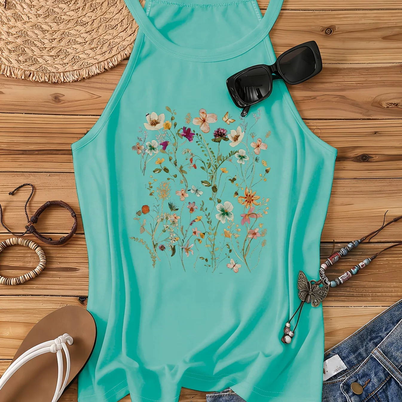 Damen Sommer Tanktop mit Blumenmuster – Freizeit Stil für Frühling und Sommer - Image 15