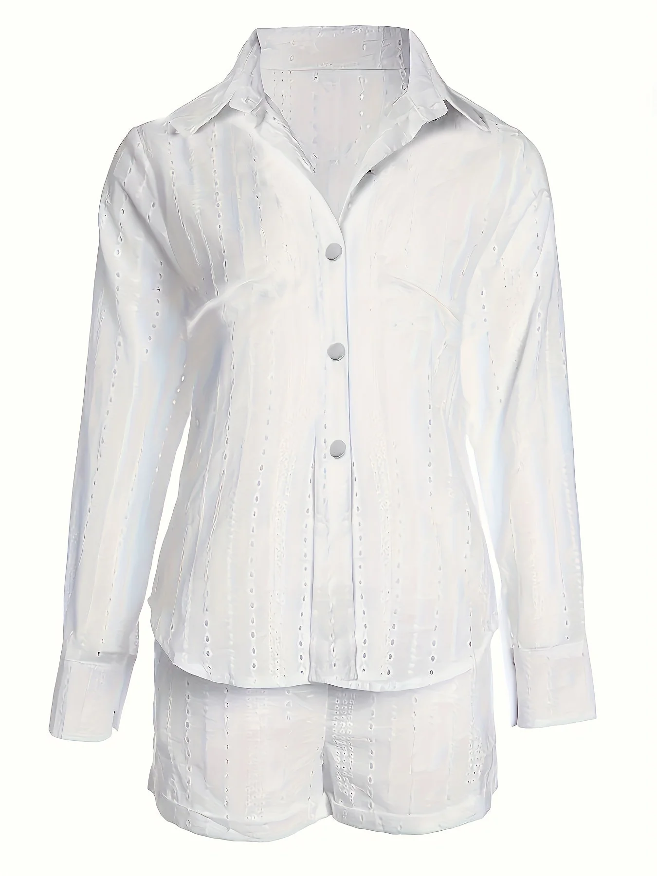Damen Sommer Zweiteiler Set – Elegantes Casual Outfit mit Hemd und Shorts für Freizeit & Urlaub - Image 4