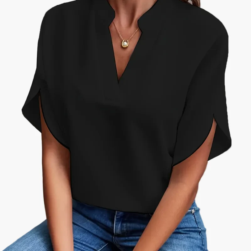 Damen Sommerbluse mit V-Ausschnitt – Luftiges Freizeitshirt für Alltag und Büro - Image 5