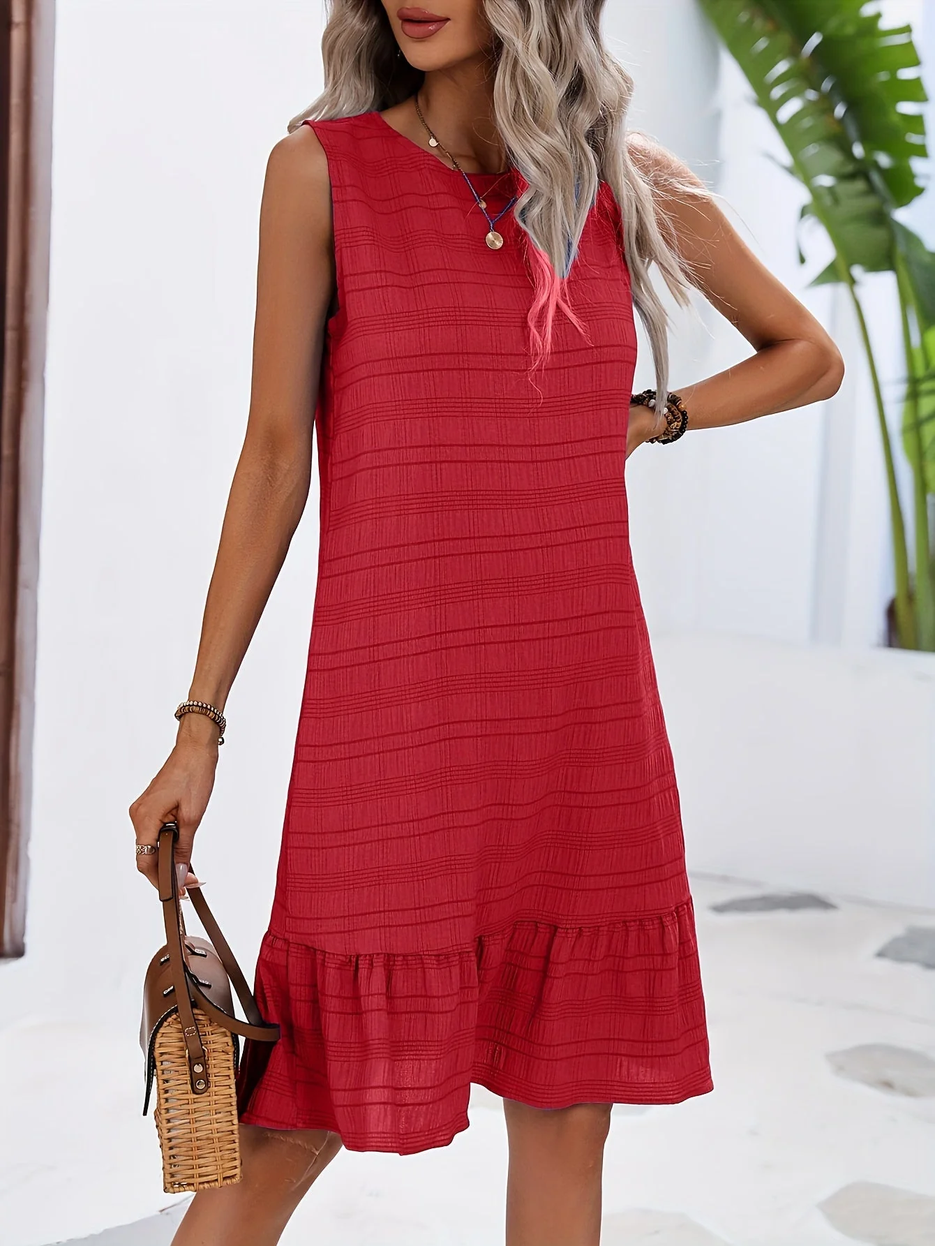 Damen Sommerkleid A-Linie mit Volant – Stilvolles Freizeitkleid für Urlaub und Alltag - Image 2