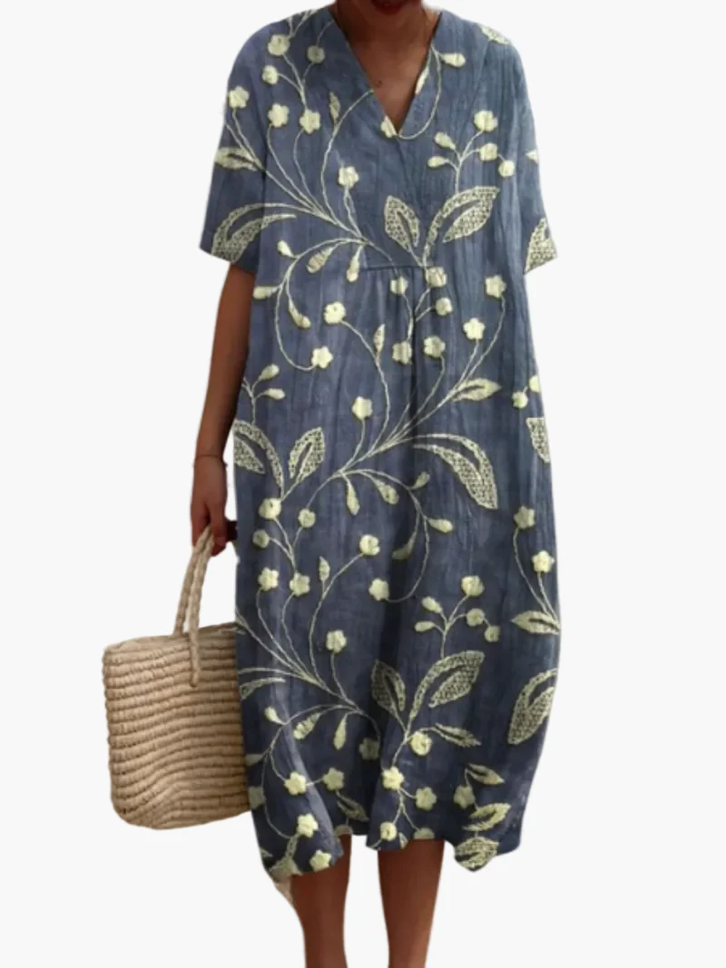 Damen Sommerkleid Boho Stil Freizeitkleid mit Blumendruck – Ideal für Urlaub & Alltag - Image 10