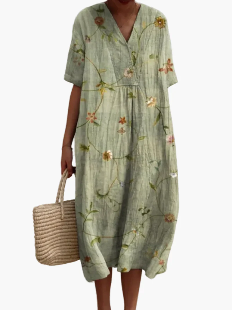 Damen Sommerkleid Boho Stil Freizeitkleid mit Blumendruck – Ideal für Urlaub & Alltag - Image 12