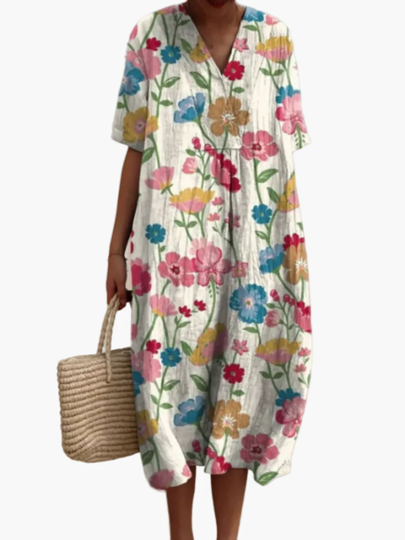 Damen Sommerkleid Boho Stil Freizeitkleid mit Blumendruck – Ideal für Urlaub & Alltag - Image 14